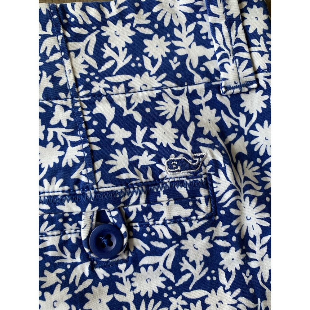 Vineyard Vines Floral Shorts Womens 4 Blue White Stretch Chino Preppy NWT - Picture 13 of 15